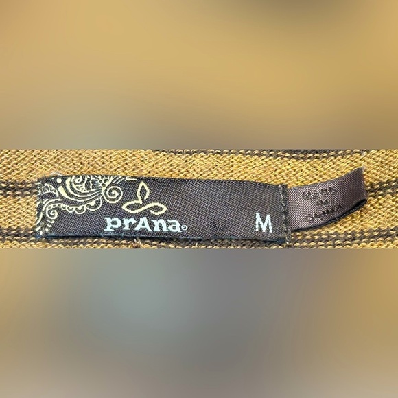 PrAna Sydney Sweater Dress with V-Neck & Tie Belt in Brown, Tan, & Orange, M - Picture 11 of 15